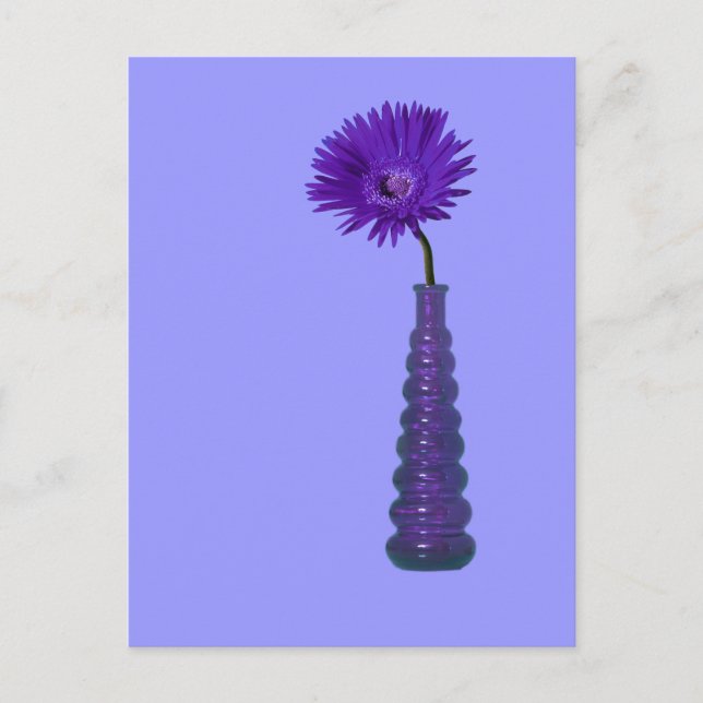 Carte Postale Vase pourpre et fleurs (Devant)