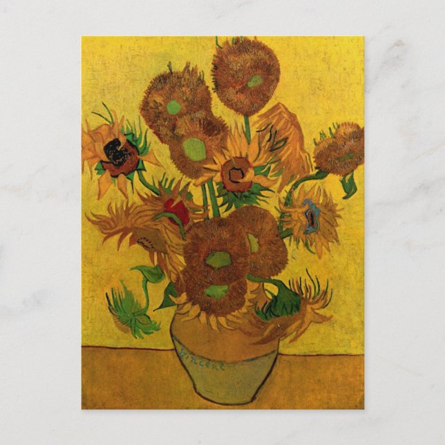Carte Postale Vase Still Life avec 15 tournesols Vincent van Gog (Devant)