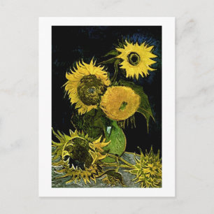 Carte Postale Vase Still Life Cinq tournesols Van Gogh Art
