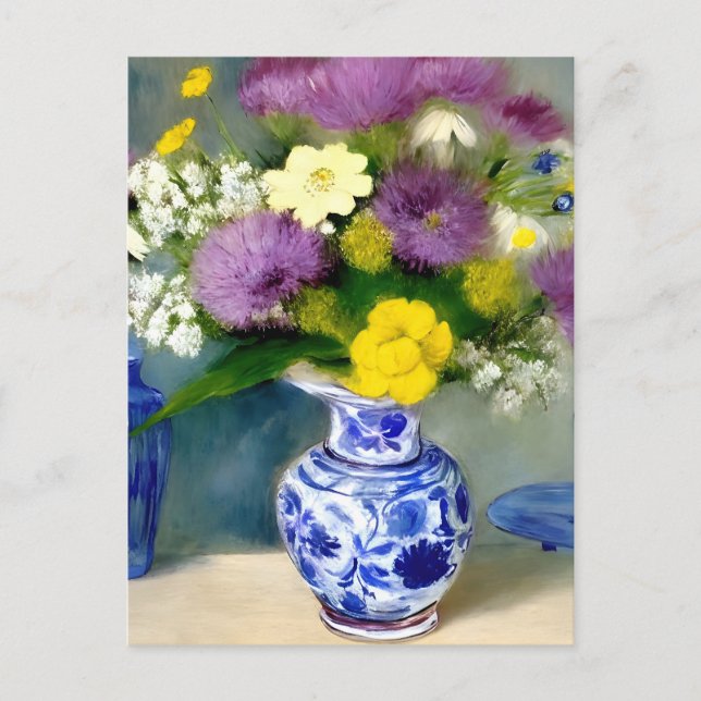 Carte Postale Vase tranquille des fleurs Imprimer (Devant)