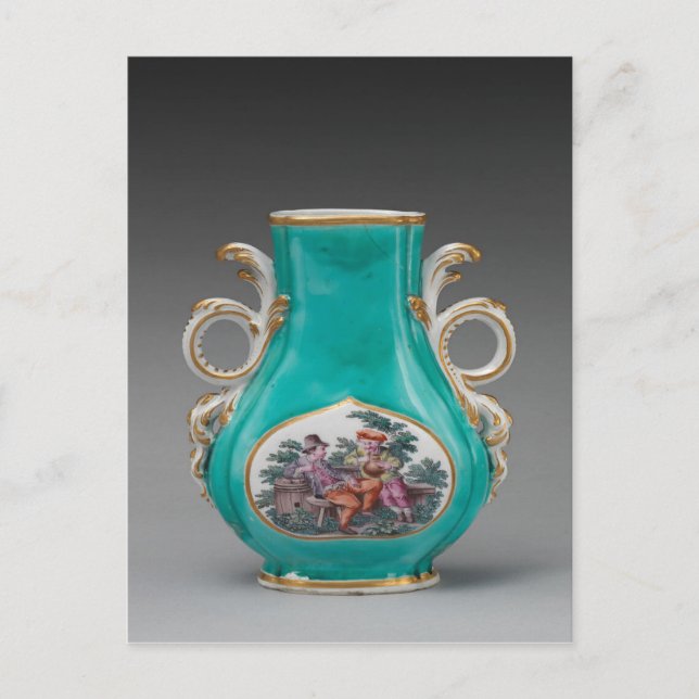 Carte Postale Vase turquoise de porcelaine de Chelsea (Devant)