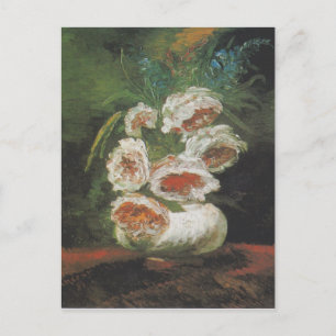 Carte Postale Vase vintage Van Gogh aux pivoines