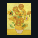Carte Postale Vase with fifteen sunflowers by Vincent Van Gogh<br><div class="desc">World famous vase with fifteen sunflowers by Dutch painter Vincent Van Gogh. Oil on canvas,  Arles (France) 1889.</div>