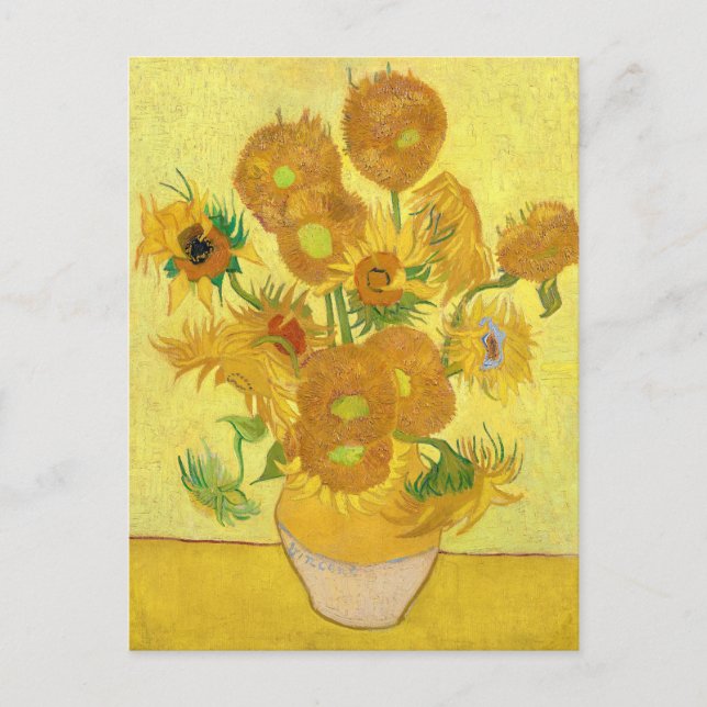 Carte Postale Vase with fifteen sunflowers by Vincent Van Gogh (Devant)