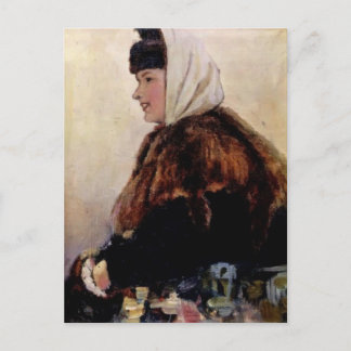 Carte Postale Vasily Surikov-Portrait d'une jeune femme en mante