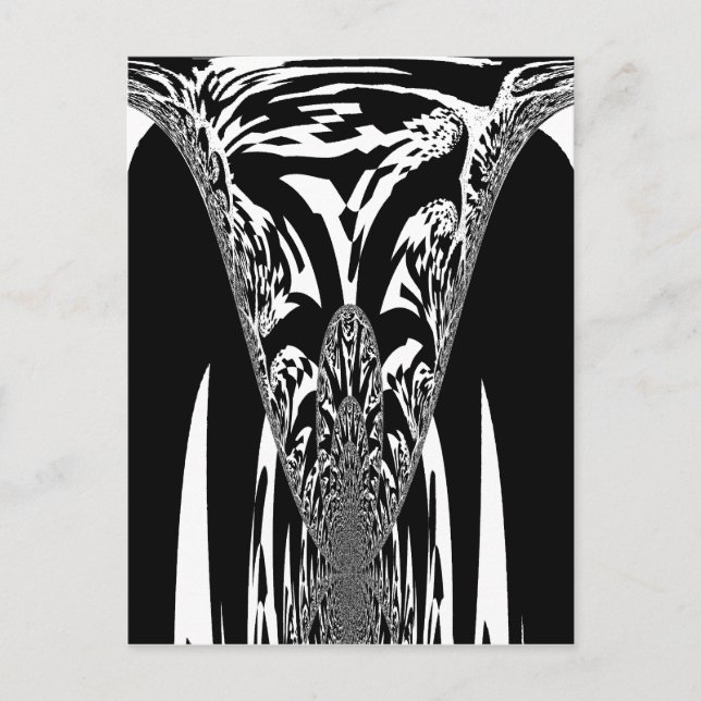 Carte Postale Vecteur Vitesse Hypnotique Noir Blanc Abstrait Des (Devant)