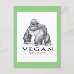 Carte Postale Vega gorilla obtient assez de protéines drôle