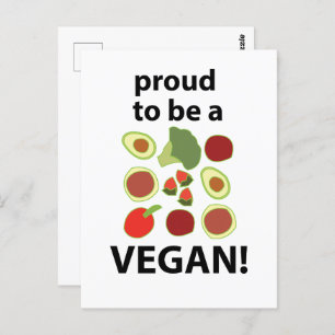 Carte Postale Vegan Fier D'Être Un Végan