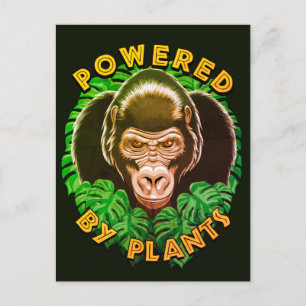 Carte Postale Vegan Gorilla - Propulsé Par Citation Plante