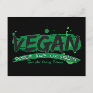 Carte Postale Vegan Peace Love Compassion