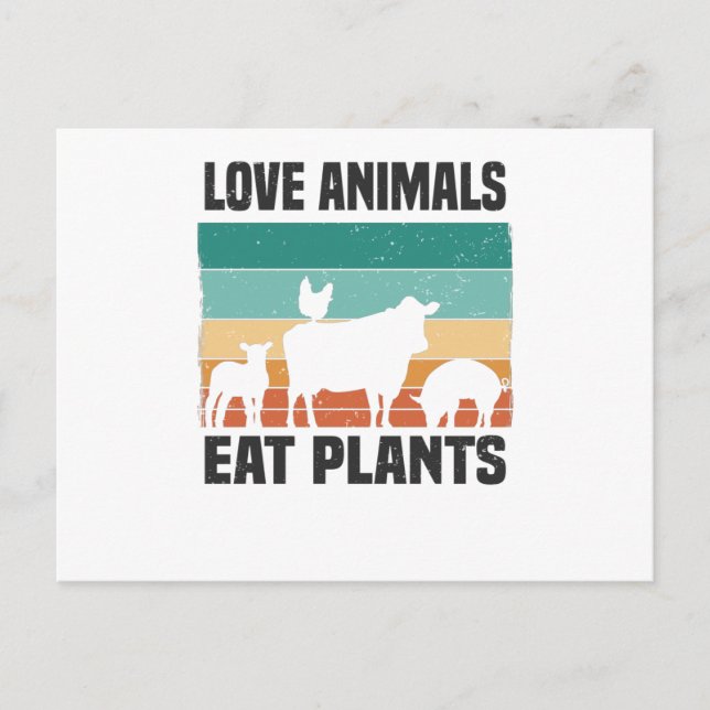 Carte Postale Vegan Veganism Meatless Vegan Life (Devant)