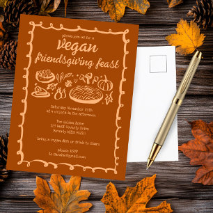 Carte Postale VEGAN Whimsgiving Friendsgiving CUSTOM