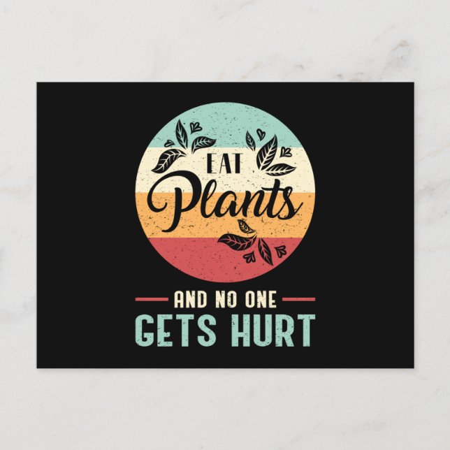 Carte Postale Végétarien Végétarien Rétro Veganisme Drôle Cadeau (Devant)