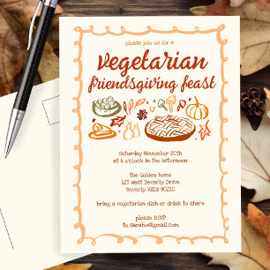 Carte Postale VÉGÉTARIEN Whimsgiving Friendsgiving