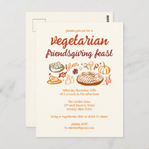 Carte Postale VÉGÉTARIEN Whimsgiving Friendsgiving