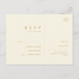 Carte Postale Végétation de Noël moderne   Crème Mariage RSVP