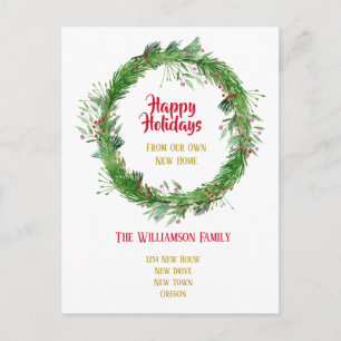Carte Postale Végétation hivernale Nouvelle maison Joyeuses Fête