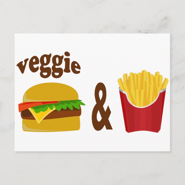 Carte Postale Veggie Burger et Fries (Devant)