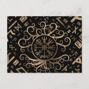 Carte Postale Vegvisir Arbre de vie Yggdrasil et Runes