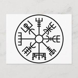 Carte Postale vegvisir Viking symbole de Norse Shield Odin