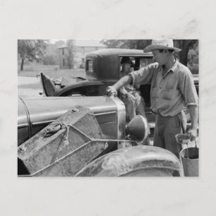 Carte Postale Véhicules de travailleurs migrants, 1940