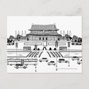 Carte Postale Véhicules sur route par pagode