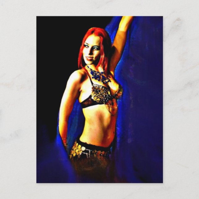 Carte Postale Veil bleu (Devant)