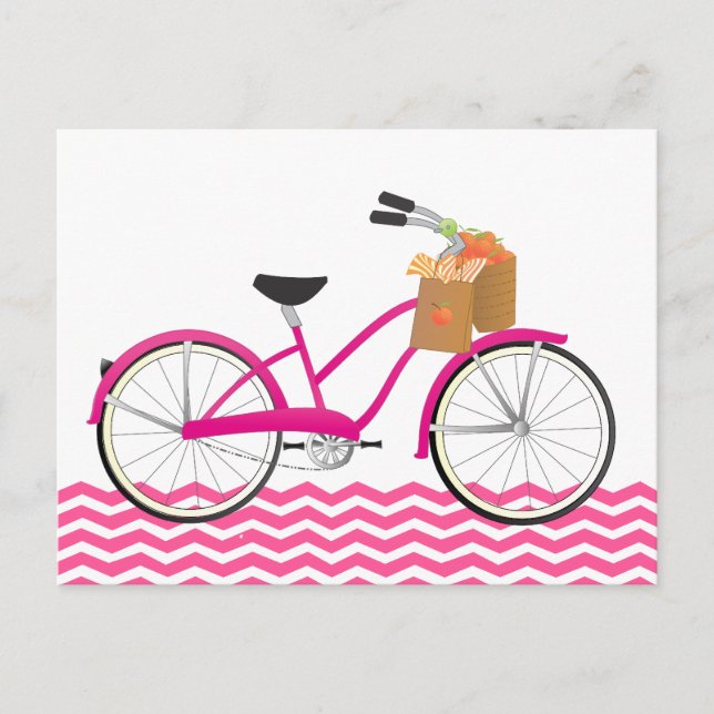 Carte Postale Vélo à clic chaud avec oranges (Devant)