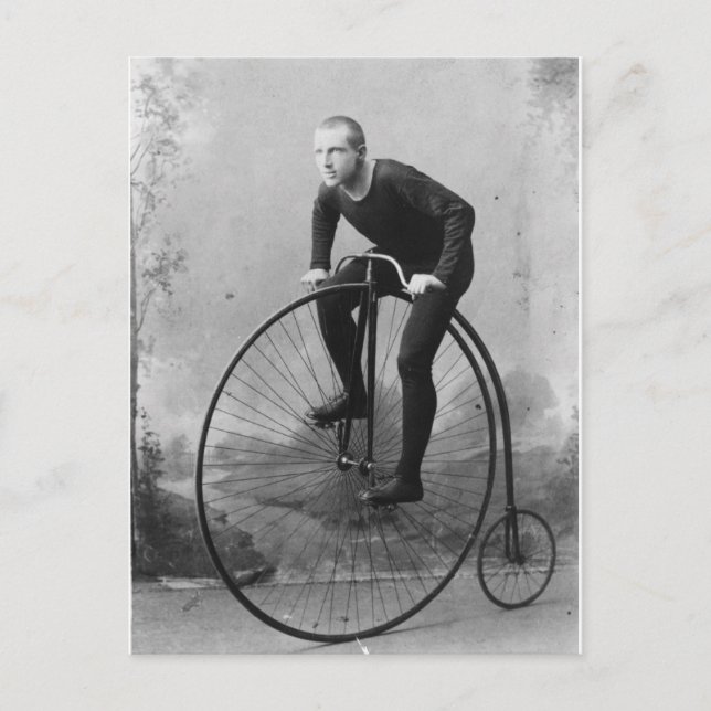 Carte Postale Vélo avec grande roue avant (Devant)