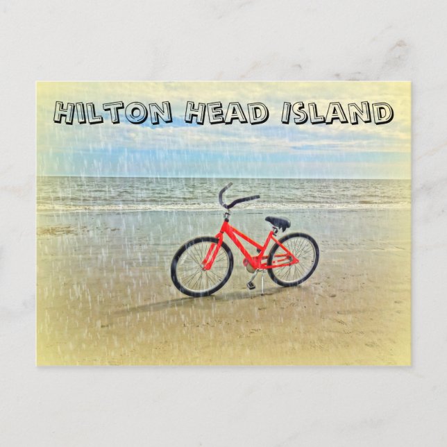 Carte Postale Vélo dans la douche Sun sur Hilton Head Island Bea (Devant)