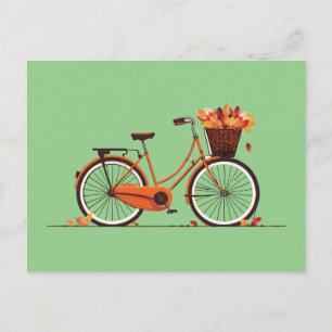 Carte Postale Vélo Feuilles Automne