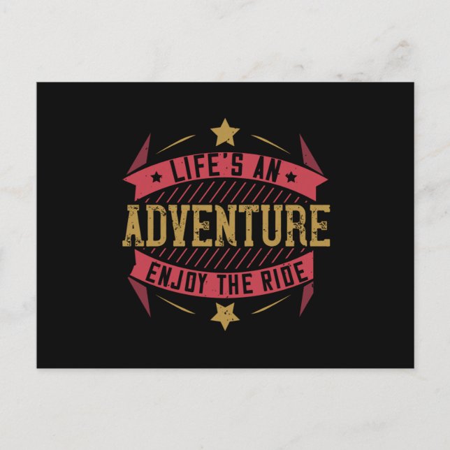 Carte Postale Vélo - La vie est une aventure (Devant)