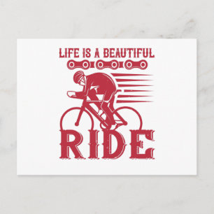 Carte Postale Vélo - La vie est une belle promenade