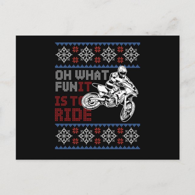 Carte Postale Vélo moto motocross Noël motocross cadeau Noël (Devant)