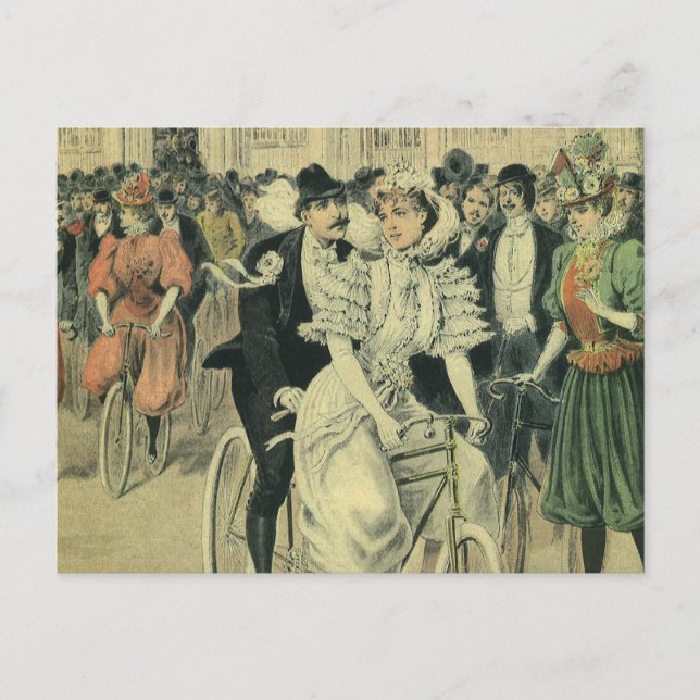 Carte Postale Vélo neuf mariée et mariée Mariage victorienne (Devant)