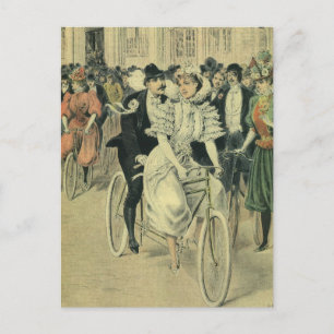 Carte Postale Vélo neuf mariée et mariée Mariage victorienne