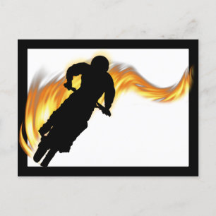 Carte Postale Vélo Off Road Dirt avec flammes