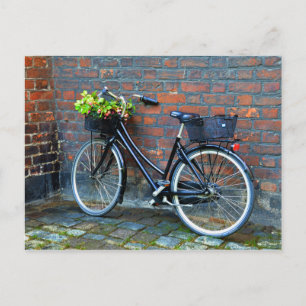 Carte Postale Vélo Panier à fleurs, Copenhague, Danemark