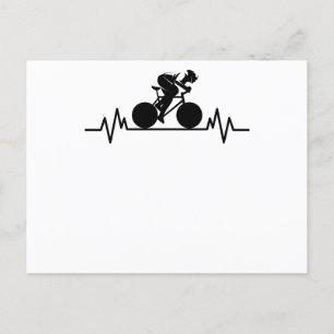 Carte Postale Vélo Road Vélo Heartbeat Design Vélo Cadeau