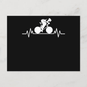 Carte Postale Vélo Road Vélo Heartbeat Design Vélo Cadeau