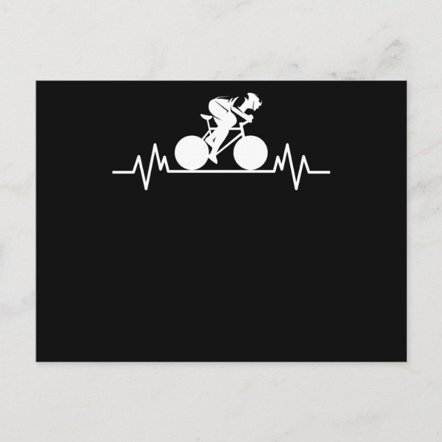 Carte Postale Vélo Road Vélo Heartbeat Design Vélo Cadeau (Devant)
