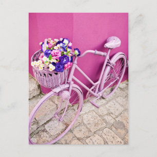 Carte Postale Vélo rose