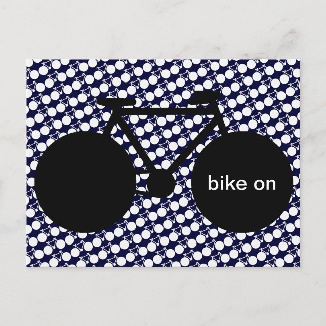Carte Postale vélo sur image noire (Devant)