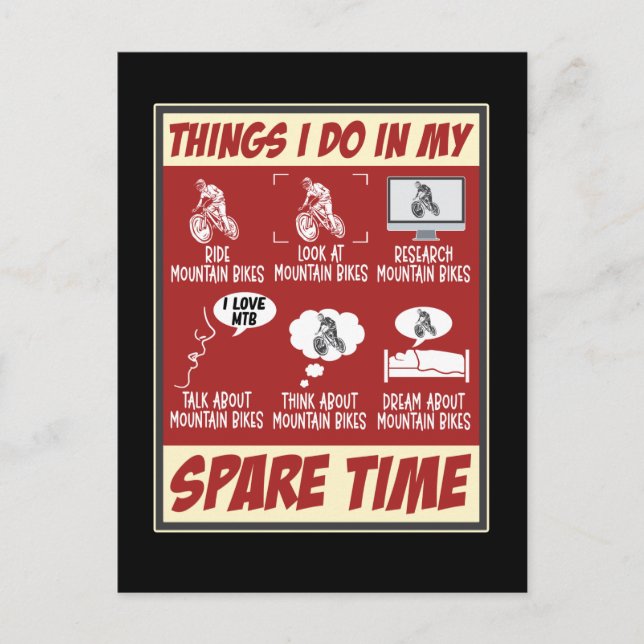 Carte Postale Vélo tout terrain drôle humour MTB cyclisme (Devant)