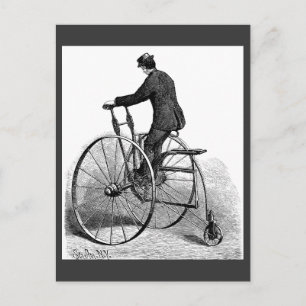 Carte Postale Vélo tricycle victorien vintage à trois roues