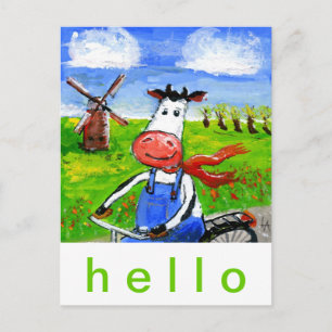 Carte Postale Vélo Vache