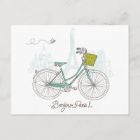 Vélo vintage avec panier mignon à Paris
