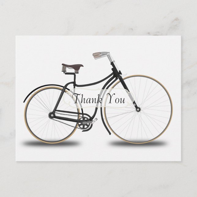 Carte Postale Vélo Vintage Merci (Devant)