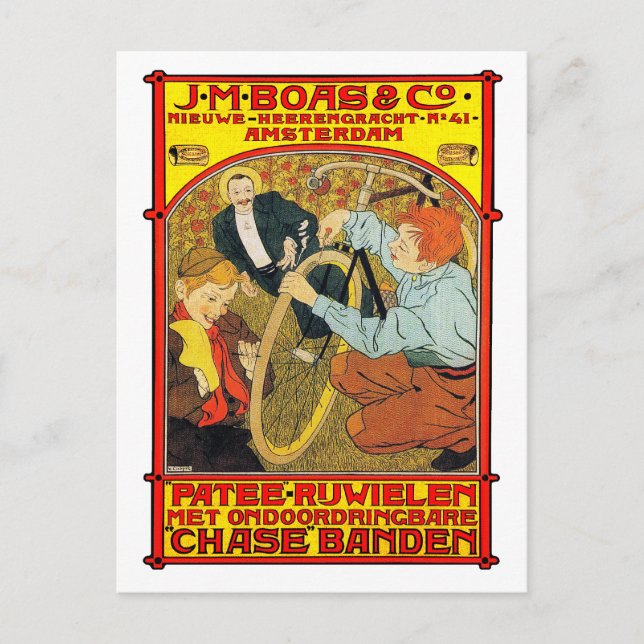 Carte postale : Vélo Vintage publicité art (Devant)
