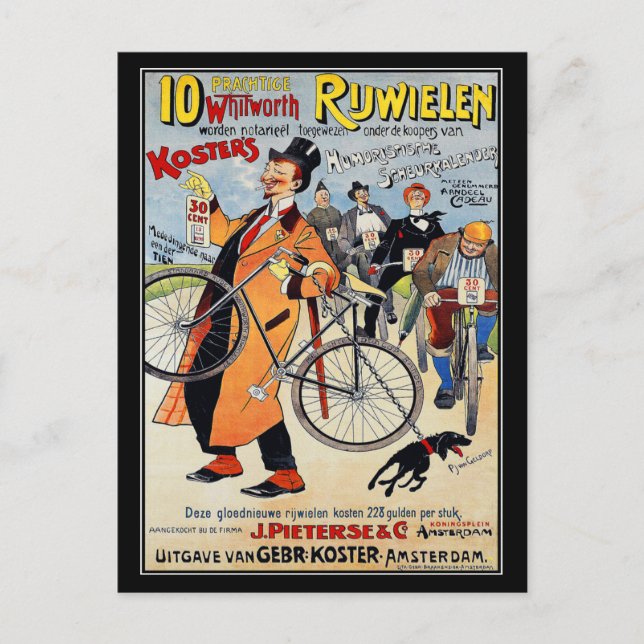Carte postale : Vélo Vintage publicité art (Devant)